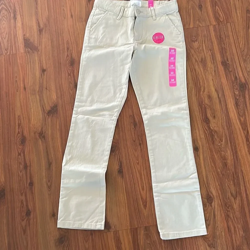 NWT the children's place Chino's pants skinny stretch school uniform size 10 gir